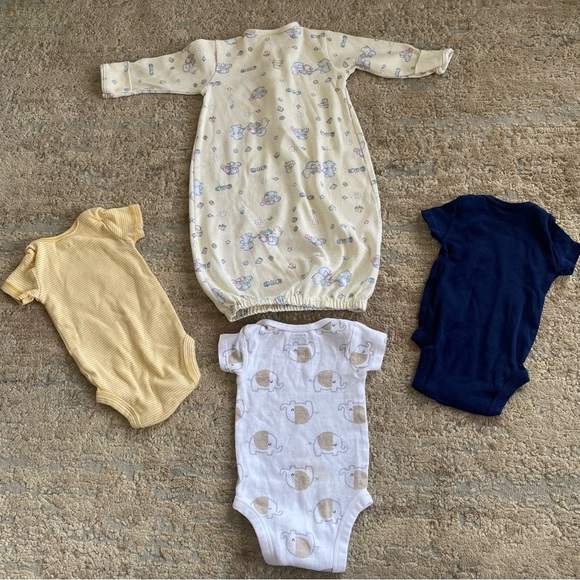 New Born Bundle of Onesies and Sleep Sack Cotton Snap Closure - Picture 5 of 8